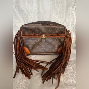 Louis Vuitton Trocadero 27 Monogram Brown Crossbody with Fringe Boho Western